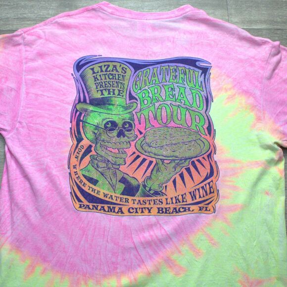 Vintage Rare Grateful Bread Tour T Shirt Size L Grateful Dead Parody Tie Dye - Picture 1 of 7